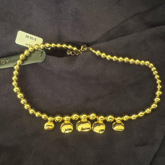 Aqua Gold Large Rhinestone Necklace NWT - Picture 9 of 12